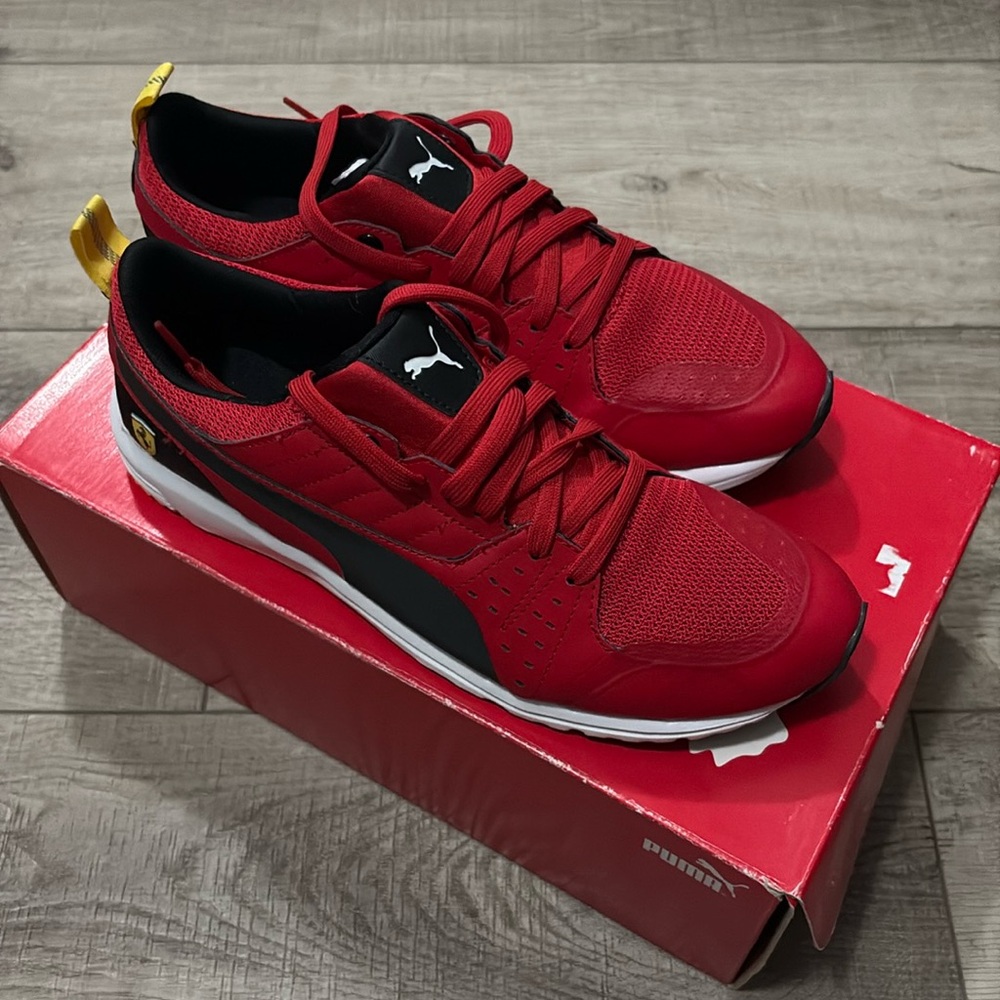 Puma X Scuderia Ferrari "Pitlane SF" Night Cat Leather Sneakers Shoes